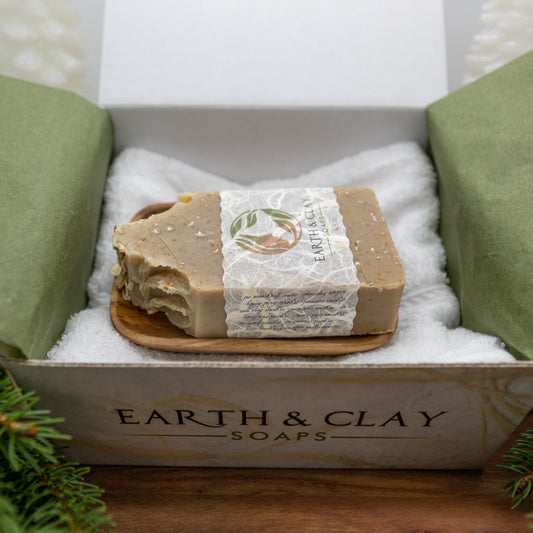 Custom Gift Box (Large Soap, Olive Wood Soap Dish & Luxurious Face Towel)